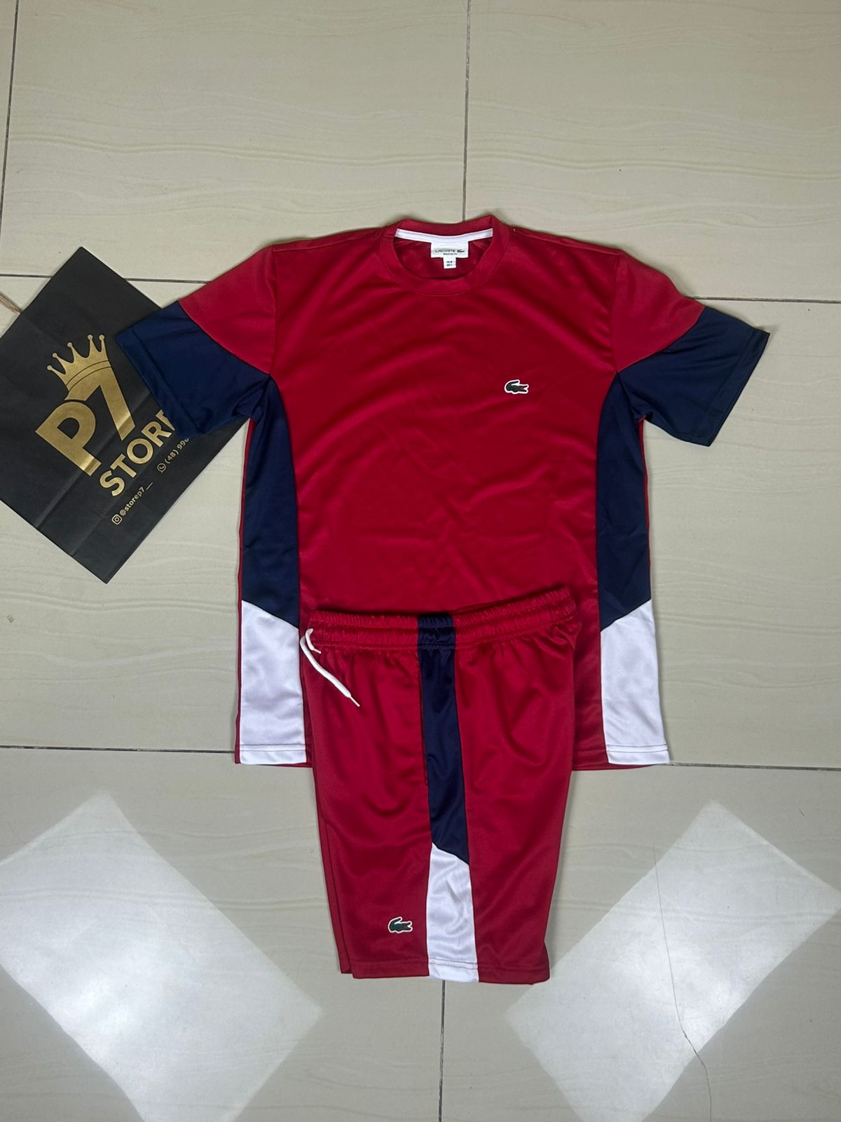 Conjunto Esportivo Lacoste (Vermelho)